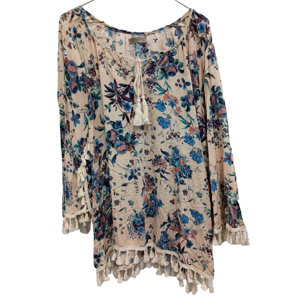 Anandas Collection BOHO Top Womens Large Floral F… - image 1